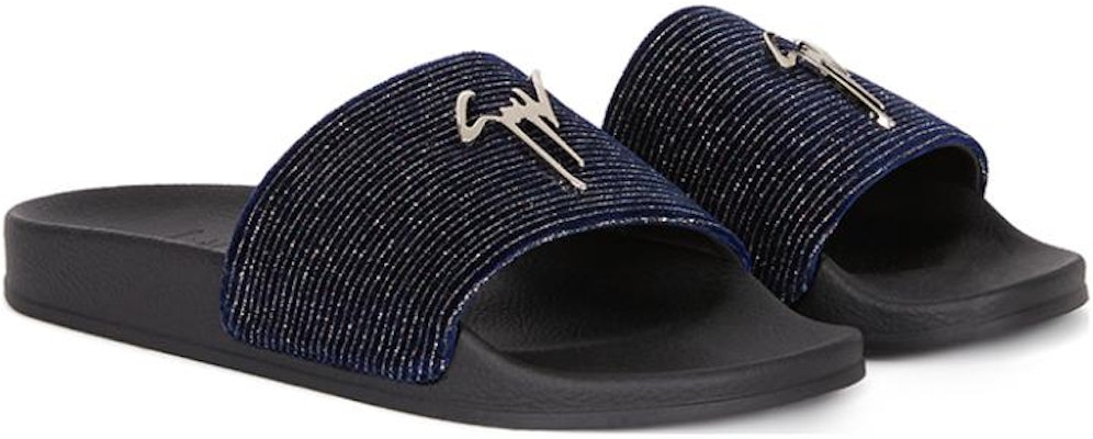 Giuseppe Zanotti Slip-On Round Toe 'Sea Blue Velvet' RU90052010 Order Giuseppe Zanotti Slip-On Round Toe 'Sea Blue Velvet' RU90052010