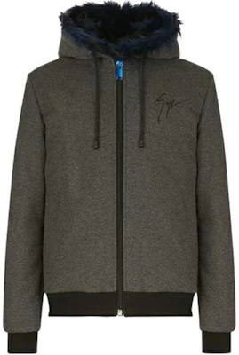 Giuseppe Zanotti Jaket Bomber Hoodie Kelabu Solid dengan Hujung Berumbai IRU1001001 Buy Giuseppe Zanotti Jaket Bomber Hoodie Kelabu Solid dengan Hujung Berumbai IRU1001001