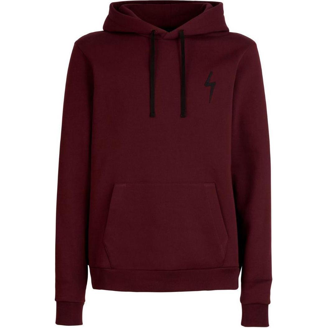 Giuseppe Zanotti Solid Logo Embroidered Hoodie Burgundy IRU2013K06