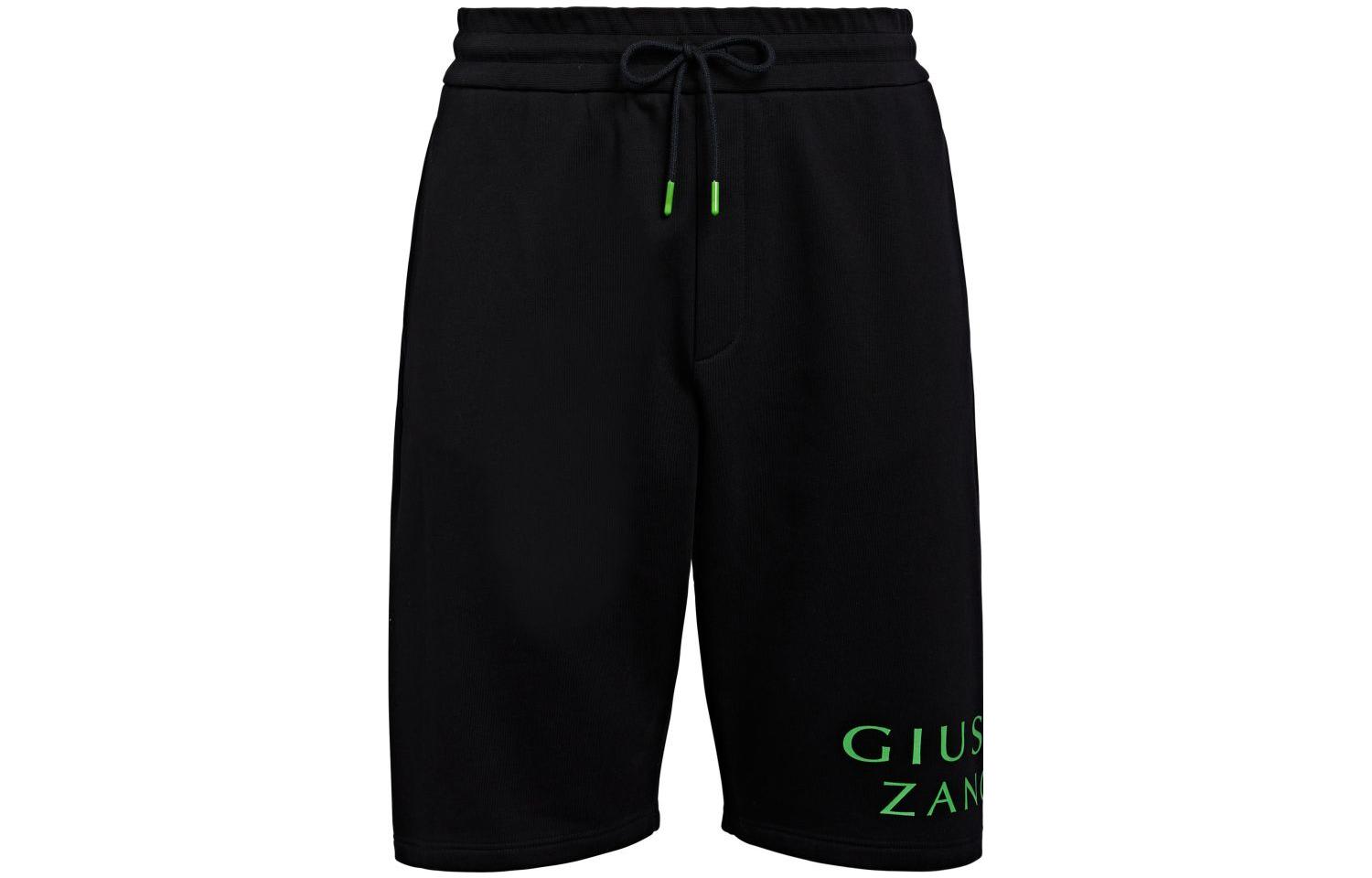 Giuseppe Zanotti SS23  Black Colorblock Letter Print Drawstring Shorts ERU3019001