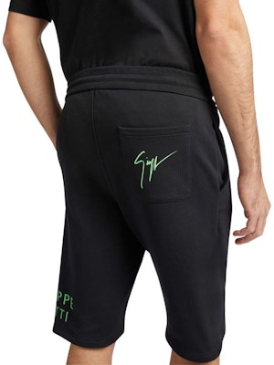 Giuseppe Zanotti SS23 黑色拼接字母印花抽繩短褲 ERU3019001 Details for Giuseppe Zanotti SS23 黑色拼接字母印花抽繩短褲 ERU3019001