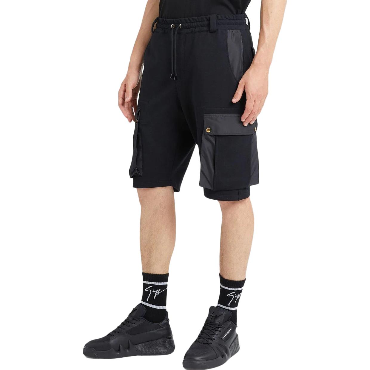 Purchase Giuseppe Zanotti SS23 黑色多口袋抽繩運動短褲 ERU3014001