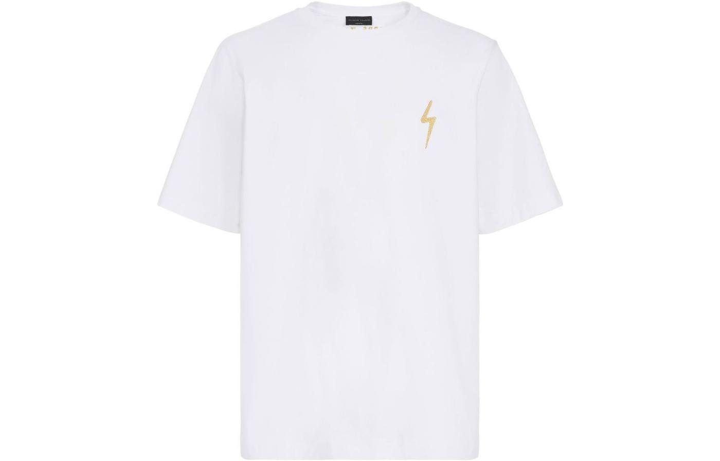 Order Giuseppe Zanotti SS23 Camiseta Blanca Cuello Redondo con Logo Bordado. ERU2019H02