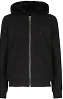 Giuseppe Zanotti SS23 Black Logo Embroidered Hoodie Jacket for Men IRU1007001 Giuseppe Zanotti SS23 Black Logo Embroidered Hoodie Jacket for Men IRU1007001