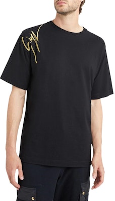 Giuseppe Zanotti SS23 刺繡標誌黑色圓領T恤 休閒上衣 ERU3008002 Purchase Giuseppe Zanotti SS23 刺繡標誌黑色圓領T恤 休閒上衣 ERU3008002