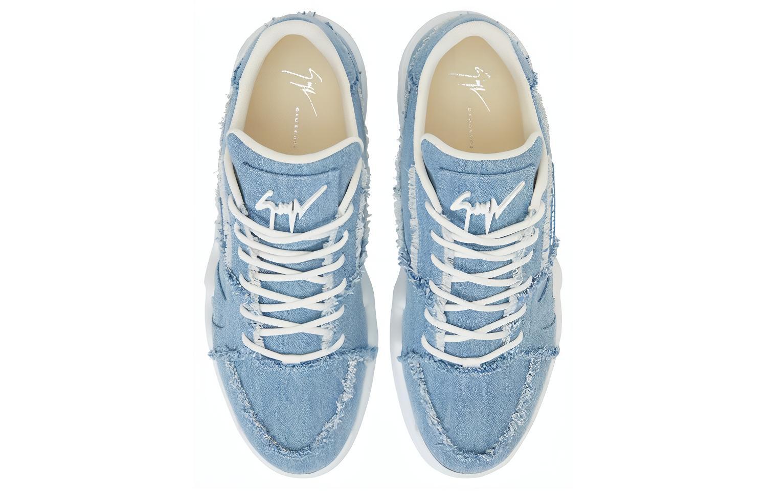 Giuseppe Zanotti Talon 'Blue Cotton Lace-Up' 圖 4