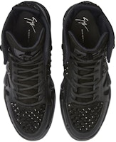 Giuseppe Zanotti/GZ Talon 皮革潮流秋冬面包鞋 鳄魚紋印花 時尚板鞋 高帮 男款 黑色 Lookbook Giuseppe Zanotti/GZ Talon 皮革潮流秋冬面包鞋 鳄魚紋印花 時尚板鞋 高帮 男款 黑色