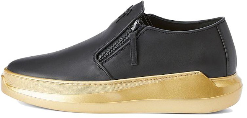 Giuseppe Zanotti/GZ 頭層牛皮 厚底輕便一腳蹬 樂福鞋 男款 黑金 Buy Giuseppe Zanotti/GZ 頭層牛皮 厚底輕便一腳蹬 樂福鞋 男款 黑金