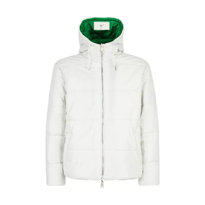 Giuseppe Zanotti White Leather Zip-Up Hoodie Jacket ERU2020H03