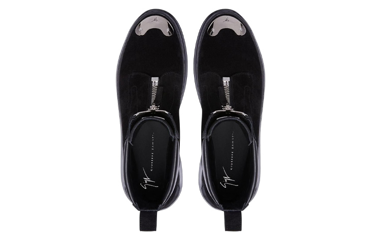 Giuseppe Zanotti Zippered Velvet Short Boots 'Black Fashion' 圖 3