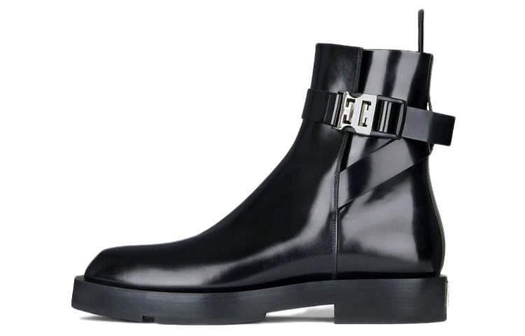 Givenchy 4G Buckle Leather Ankle Boots 'Black' BH603BH135-001