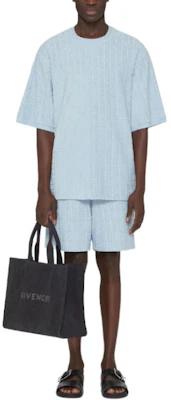 Givenchy 4G 棉質毛巾布藍色圓領短袖T恤 BM71JA3YF0-450 Lookbook Givenchy 4G 棉質毛巾布藍色圓領短袖T恤 BM71JA3YF0-450