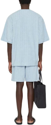 Givenchy 4G 棉質毛巾布藍色圓領短袖T恤 BM71JA3YF0-450 Shop Givenchy 4G 棉質毛巾布藍色圓領短袖T恤 BM71JA3YF0-450