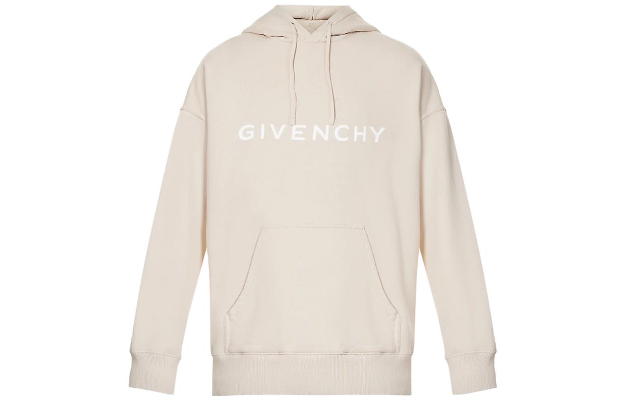 Givenchy  Beige Hoodie with Solid Color Letter Print. BMJ0HC3YAC-267