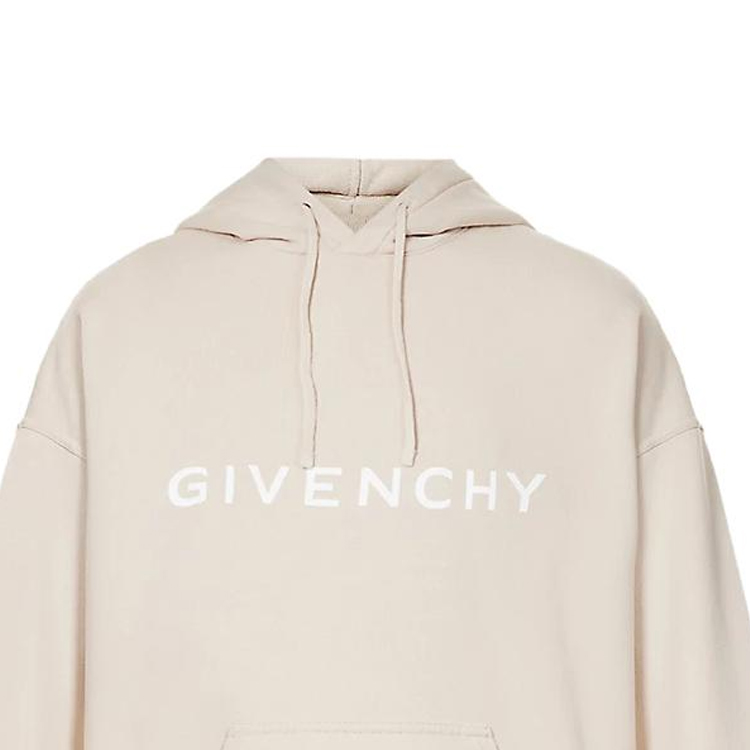 Details for 지방시 베이지 후드티 솔리드 컬러 레터 프린트. BMJ0HC3YAC-267