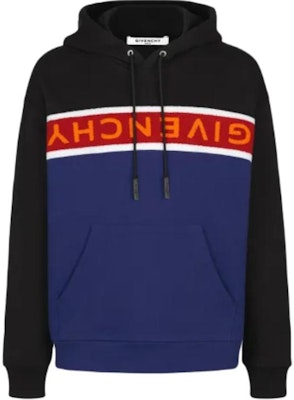 Givenchy Black Color-Block Logo Print Hooded Sweatshirt. BM70E7306C-012 Buy Givenchy Black Color-Block Logo Print Hooded Sweatshirt. BM70E7306C-012