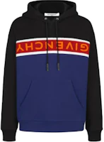 Order Givenchy Black Color-Block Logo Print Hooded Sweatshirt. BM70E7306C-012