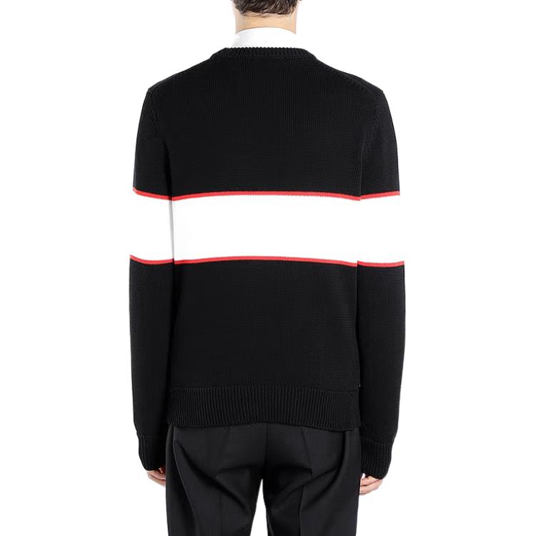 Shop GIVENCHY Sweater Hitam Crewneck Logo Stripe Colorblock. BM9063401M-001