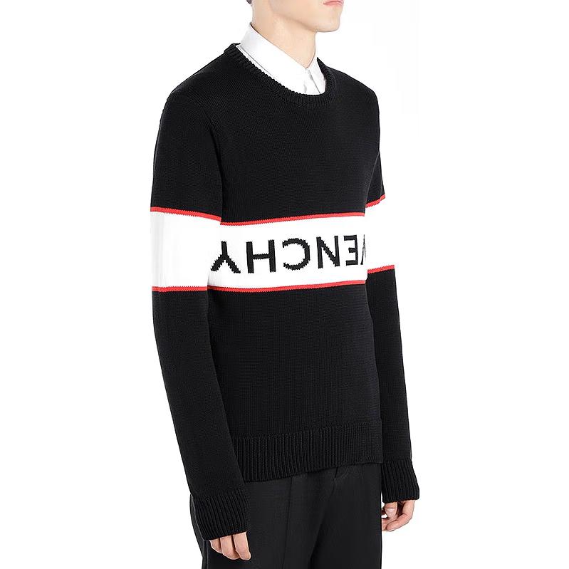 Purchase GIVENCHY Sweater Hitam Crewneck Logo Stripe Colorblock. BM9063401M-001