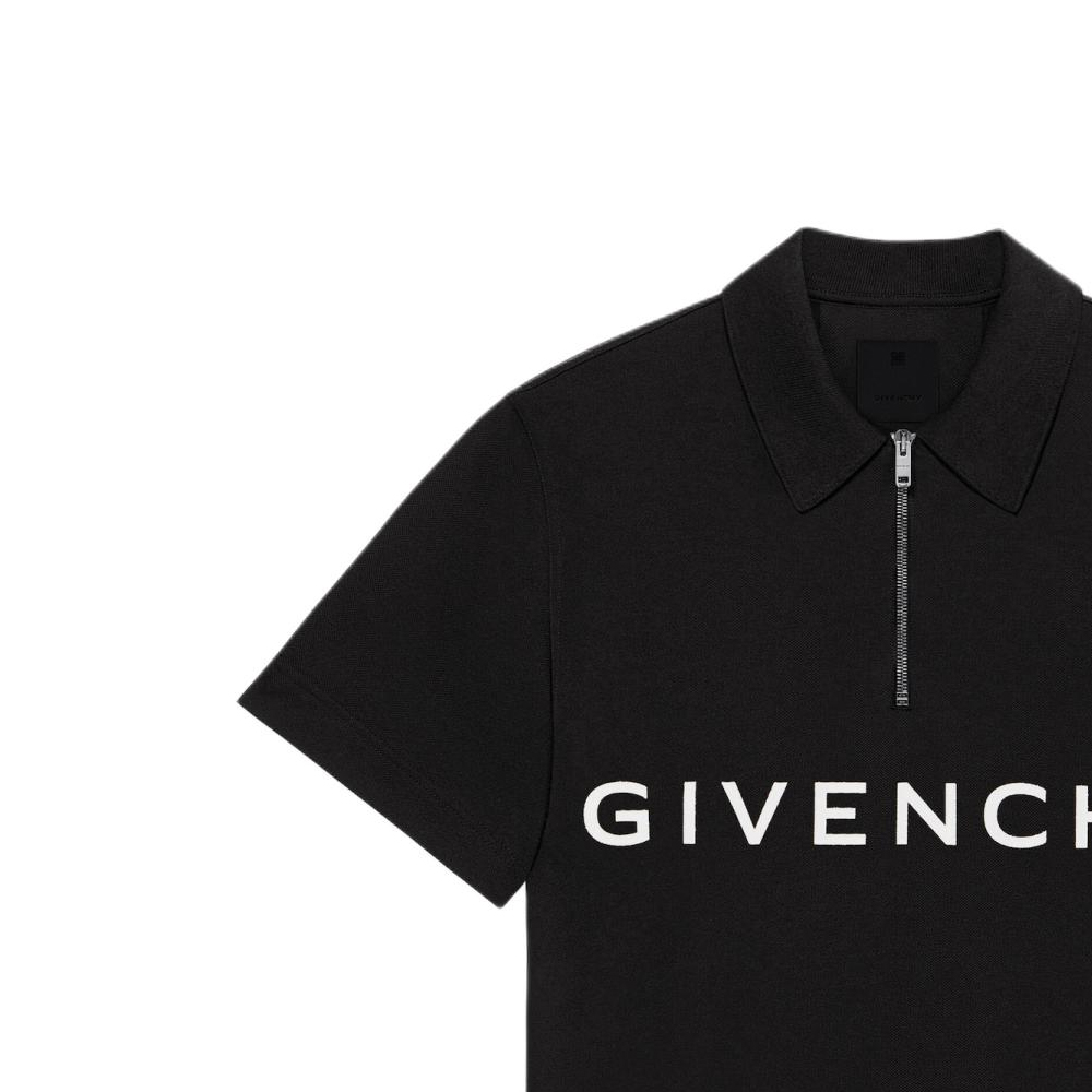 Details for Givenchy Kaos Polo Lengan Pendek Hitam dengan Cetakan Huruf. BM71D13YFP-001