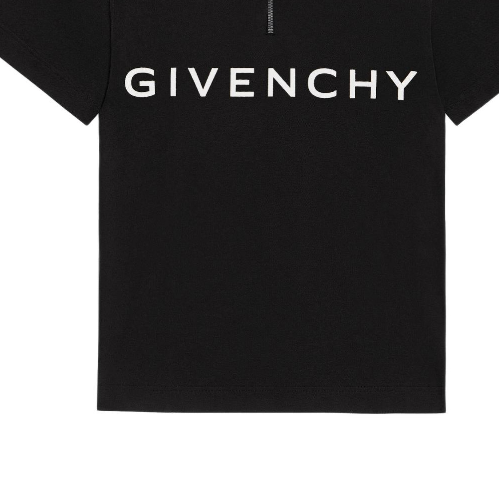 Sizing Givenchy Kaos Polo Lengan Pendek Hitam dengan Cetakan Huruf. BM71D13YFP-001