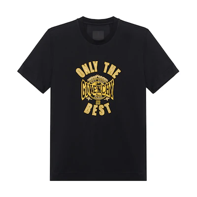 Givenchy Black Crew Neck Short Sleeve T-Shirt with Letter Print BM716R3YCP-001