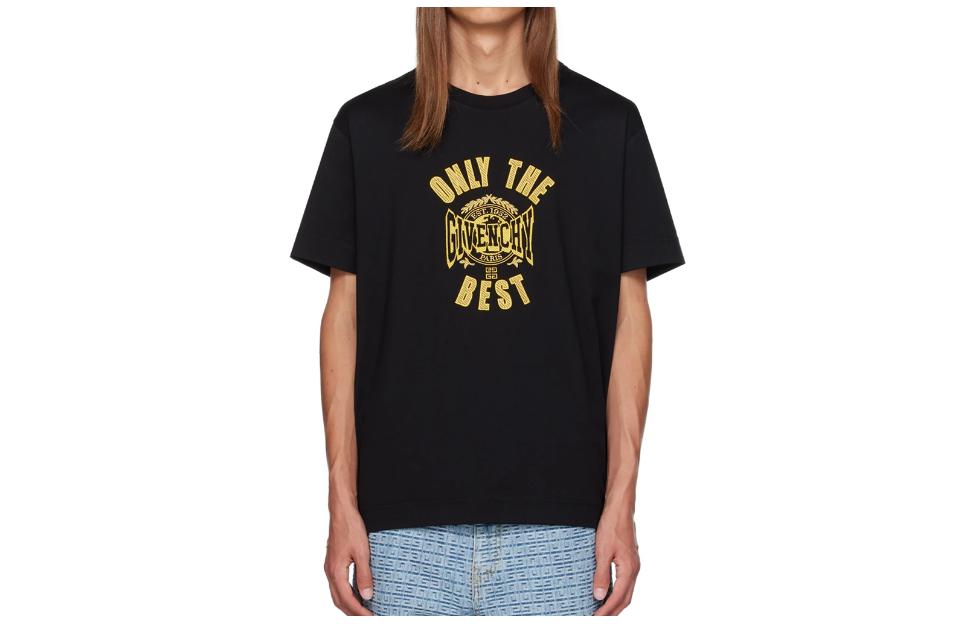 Givenchy  Black Crew Neck Short Sleeve T-Shirt with Letter Print BM716R3YCP-001 圖 2