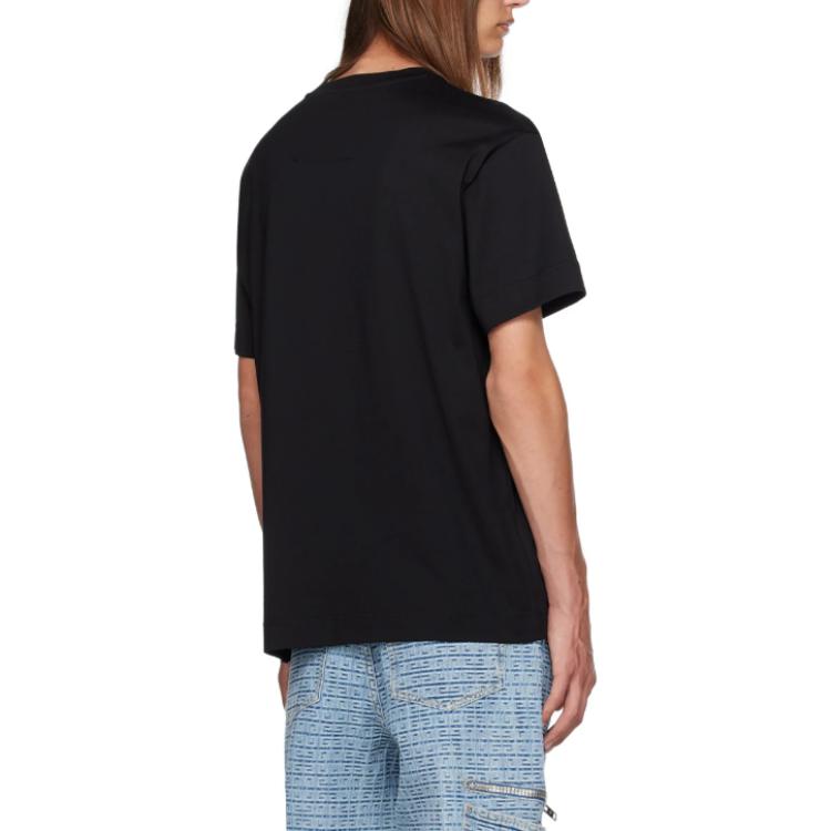 Givenchy  Black Crew Neck Short Sleeve T-Shirt with Letter Print BM716R3YCP-001 圖 4