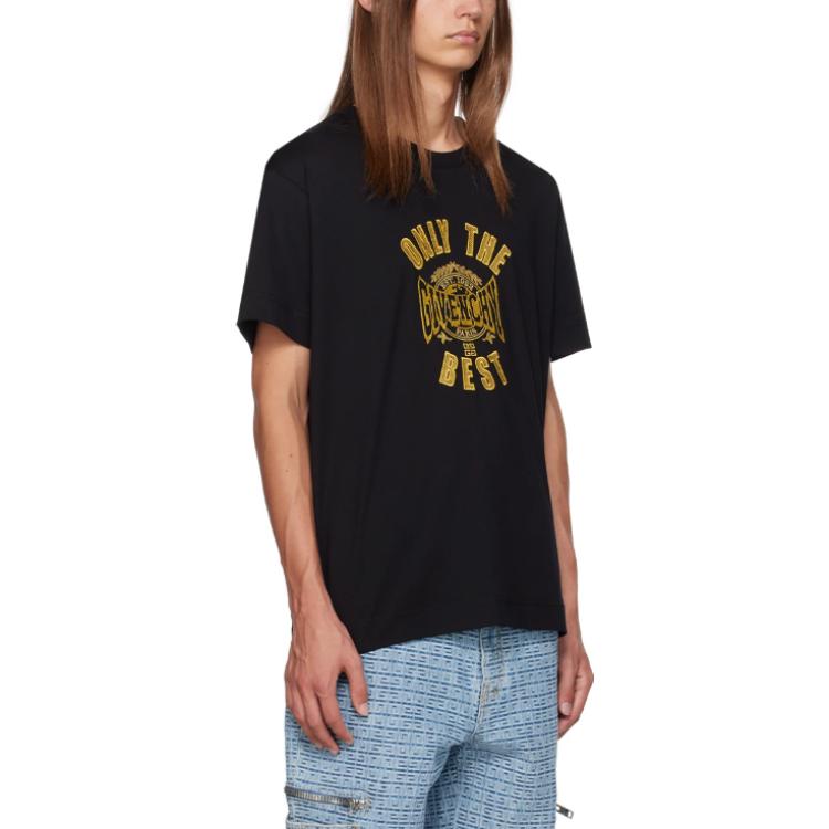 Givenchy  Black Crew Neck Short Sleeve T-Shirt with Letter Print BM716R3YCP-001 圖 5