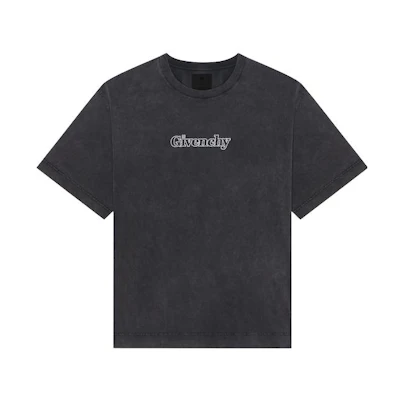 Givenchy Black Crewneck Letter Print Short Sleeve T-Shirt BM712H3YEC020