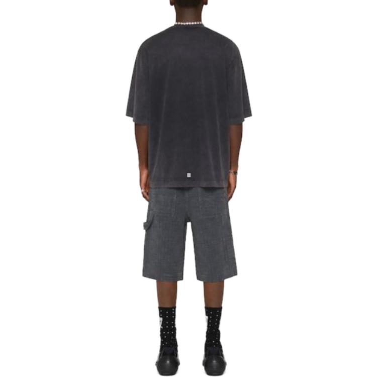 Givenchy  Black Crewneck Letter Print Short Sleeve T-Shirt BM712H3YEC020 圖 4