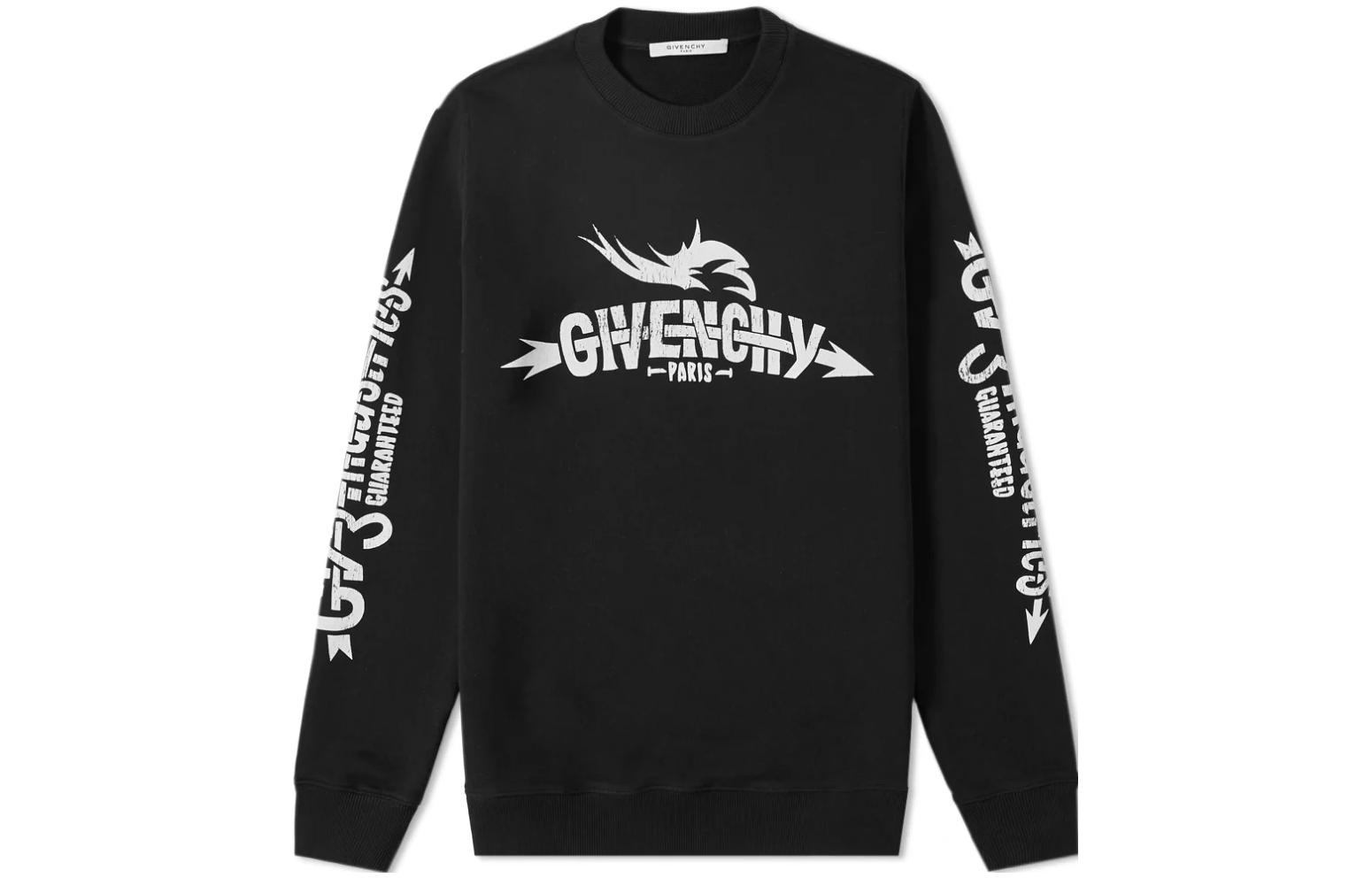 Givenchy  Black Crewneck Sweatshirt with Letter Print. BM700L30AF-001