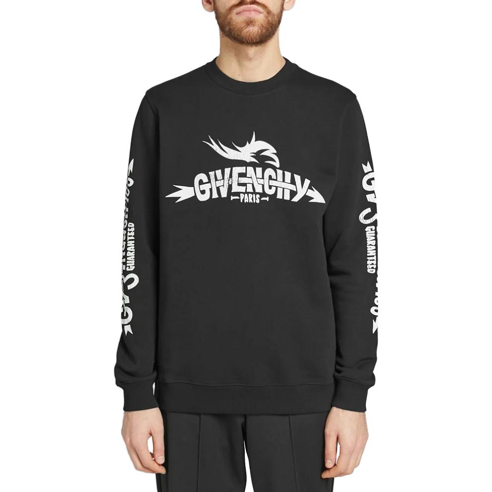 Lookbook 紀梵希黑色字母印花圓領運動衫 BM700L30AF-001