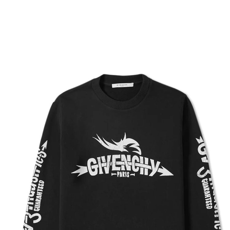 Sizing 紀梵希黑色字母印花圓領運動衫 BM700L30AF-001