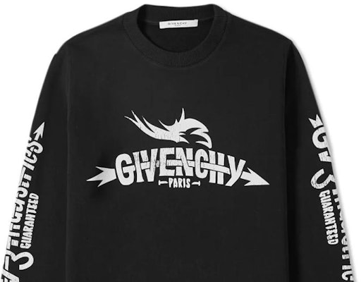 紀梵希黑色字母印花圓領運動衫 BM700L30AF-001 Sizing 紀梵希黑色字母印花圓領運動衫 BM700L30AF-001