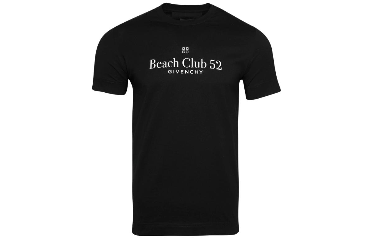 Givenchy  Black Crewneck T-Shirt with Solid Color Letter Print BM716G3YEV-001 圖 2