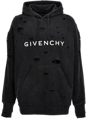 紀梵希 黑色字母印花破洞連帽衫 BMJ0JE3Y9W-011 Order 紀梵希 黑色字母印花破洞連帽衫 BMJ0JE3Y9W-011