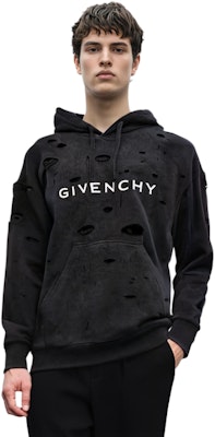 紀梵希 黑色字母印花破洞連帽衫 BMJ0JE3Y9W-011 Shop 紀梵希 黑色字母印花破洞連帽衫 BMJ0JE3Y9W-011