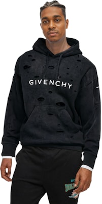 紀梵希 黑色字母印花破洞連帽衫 BMJ0JE3Y9W-011 Purchase 紀梵希 黑色字母印花破洞連帽衫 BMJ0JE3Y9W-011