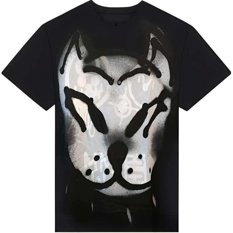 Givenchy  Black Dog Print Crew Neck T-Shirt BM71CQ3Y6B-001