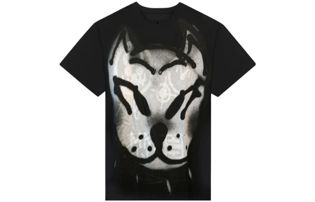 Order Givenchy 黑色狗圖印花圓領T恤 BM71CQ3Y6B-001