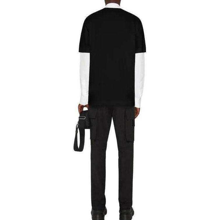 Shop Givenchy 黑色狗圖印花圓領T恤 BM71CQ3Y6B-001