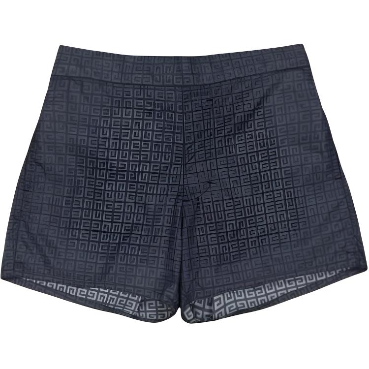 Givenchy  Black Elastic Waist Monogram Swim Shorts. BMA00S1537-001