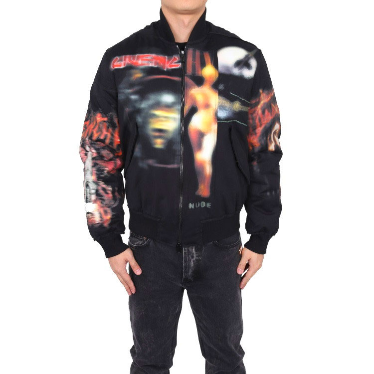 Purchase GIVENCHY Chaqueta Negra Estampada Cremallera Manga Larga Ropa Exterior. 16W7313-651-001