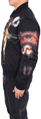 GIVENCHY Chaqueta Negra Estampada Cremallera Manga Larga Ropa Exterior. 16W7313-651-001 Sizing GIVENCHY Chaqueta Negra Estampada Cremallera Manga Larga Ropa Exterior. 16W7313-651-001