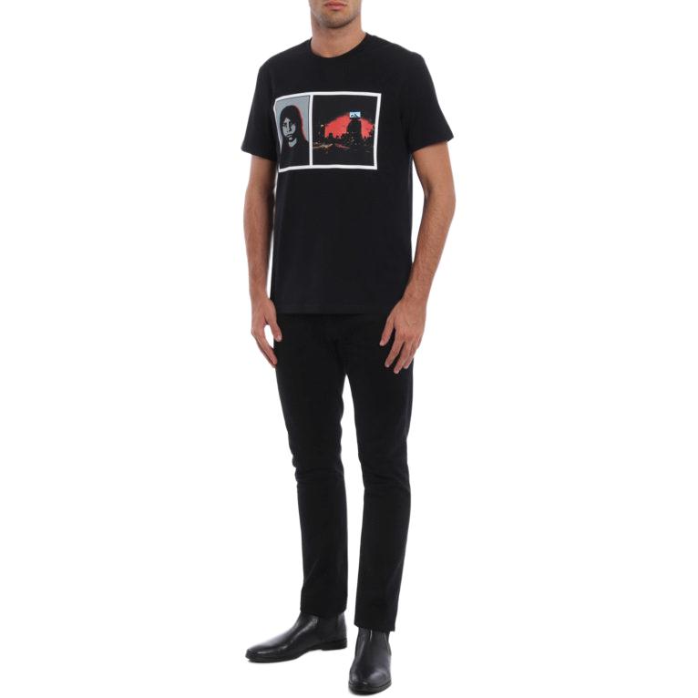 Purchase 紀梵希 黑色圖案印花圓領T恤 17W7189651-001