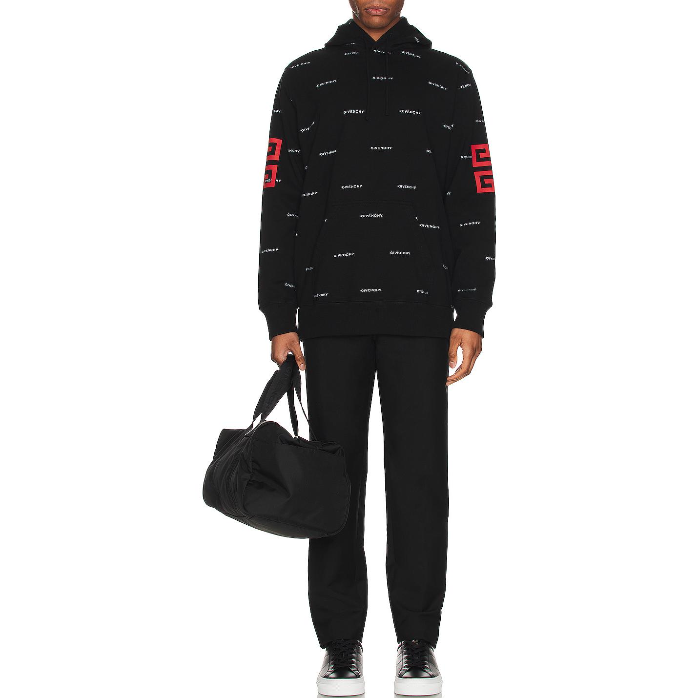 Shop GIVENCHY Sudadera Negra con Estampado de Letras y Logo de Mangas Largas BMJ0HD3YE4-001