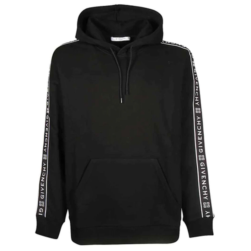 GIVENCHY  Black Hoodie with Letter Print BMJ02K30AF-001