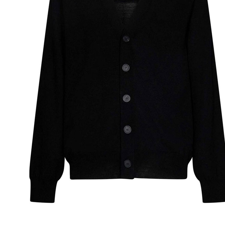 Sizing Cárdigan Negro de Punto Givenchy con Logo de Letras y Mangas Largas. BM90N74YER-001