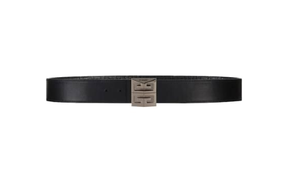 GIVENCHY  Black Leather Belt with Elegant Buckle - 4cm Width BK4063K1QW001